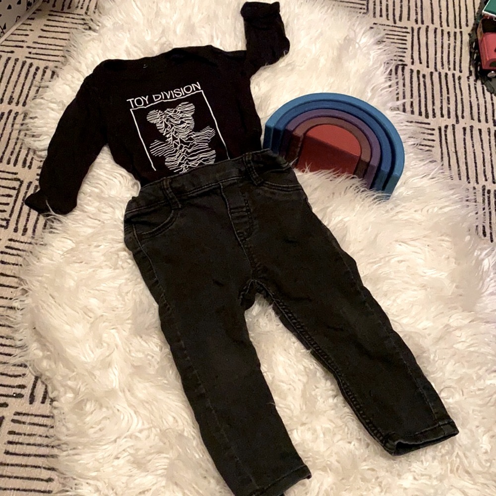 H&M baby Black skinny jeans/Jeggings 12 months